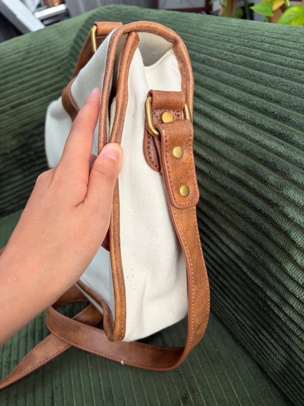 Brandy Melville Canvas Messenger Bag
